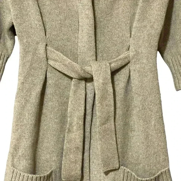 Vince. Cardigan Women’s Small Wheat Three Wool Blend Belted Luxe Loungewear NWT - Picture 5 of 9